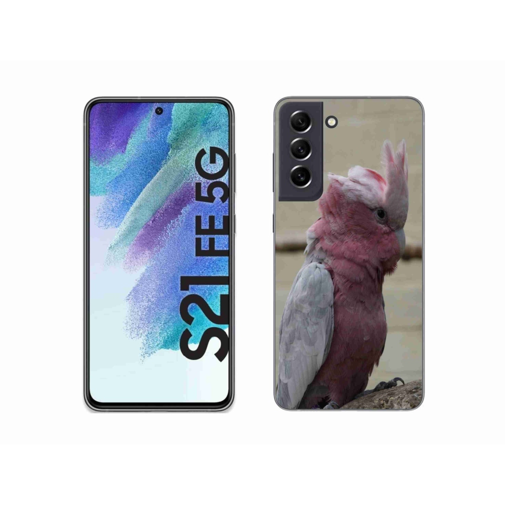 Gélový kryt mmCase na Samsung Galaxy S21 FE - papagáj kakadu ružový