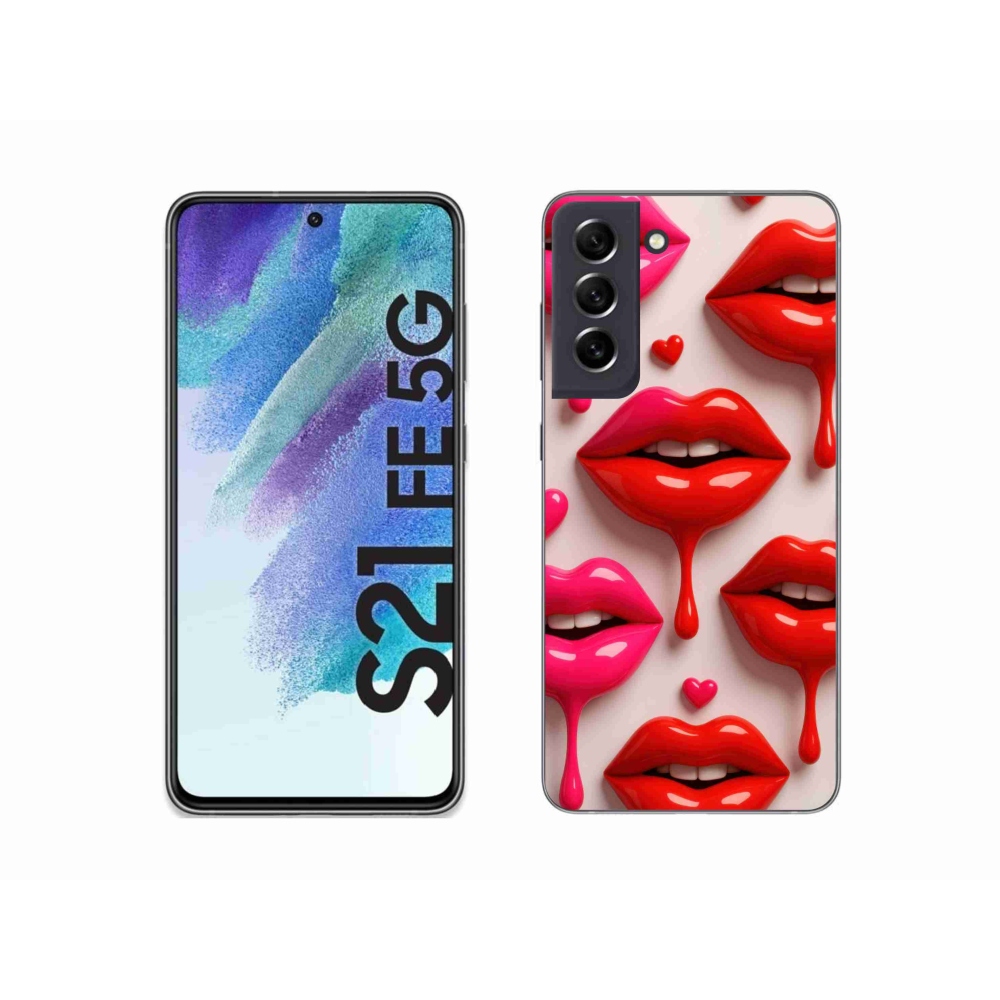 Gélový kryt mmCase na Samsung Galaxy S21 FE - pery 2