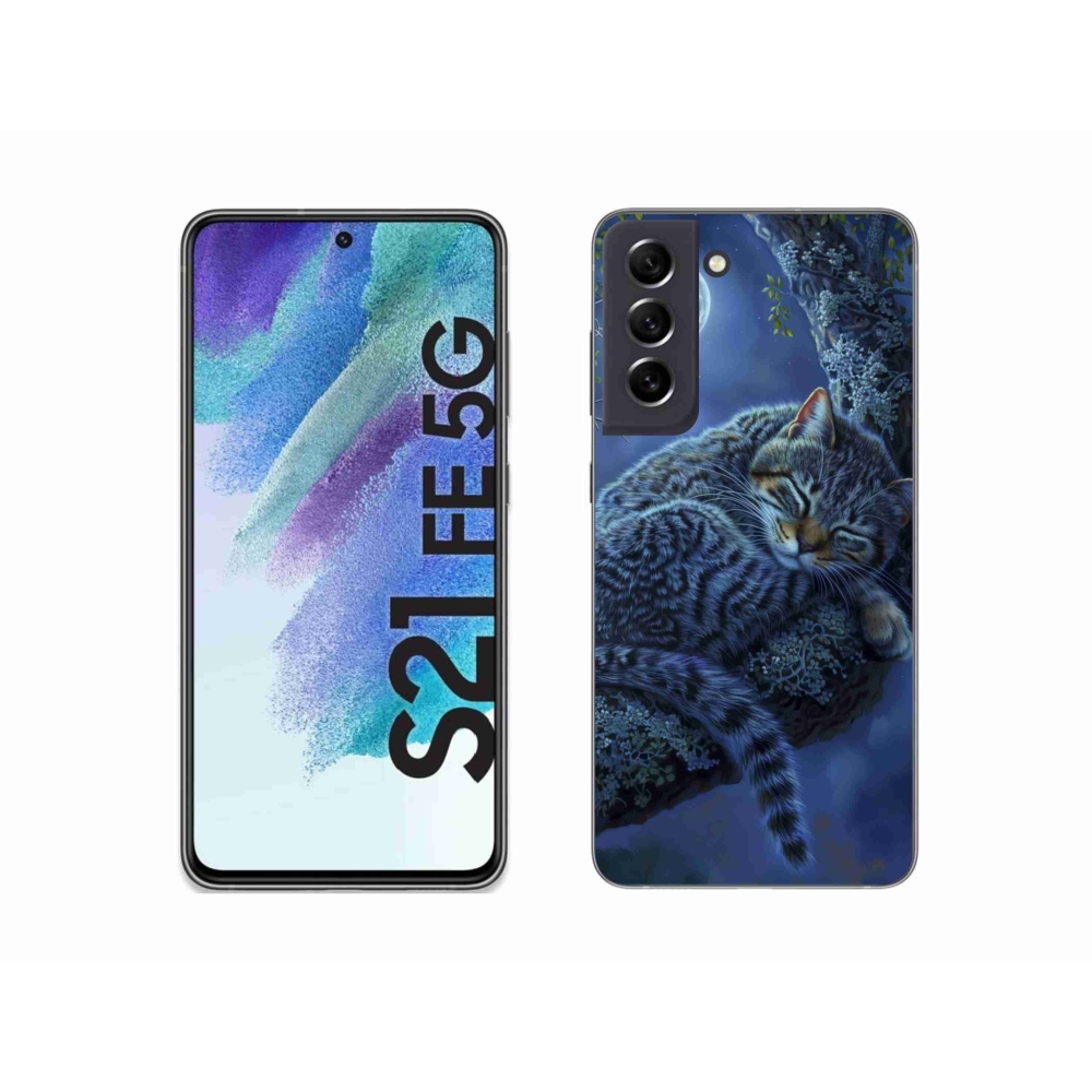 Gélový kryt mmCase na Samsung Galaxy S21 FE - spiaca mačka