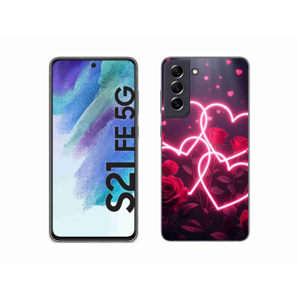 Gélový kryt mmCase na Samsung Galaxy S21 FE - srdce lásky