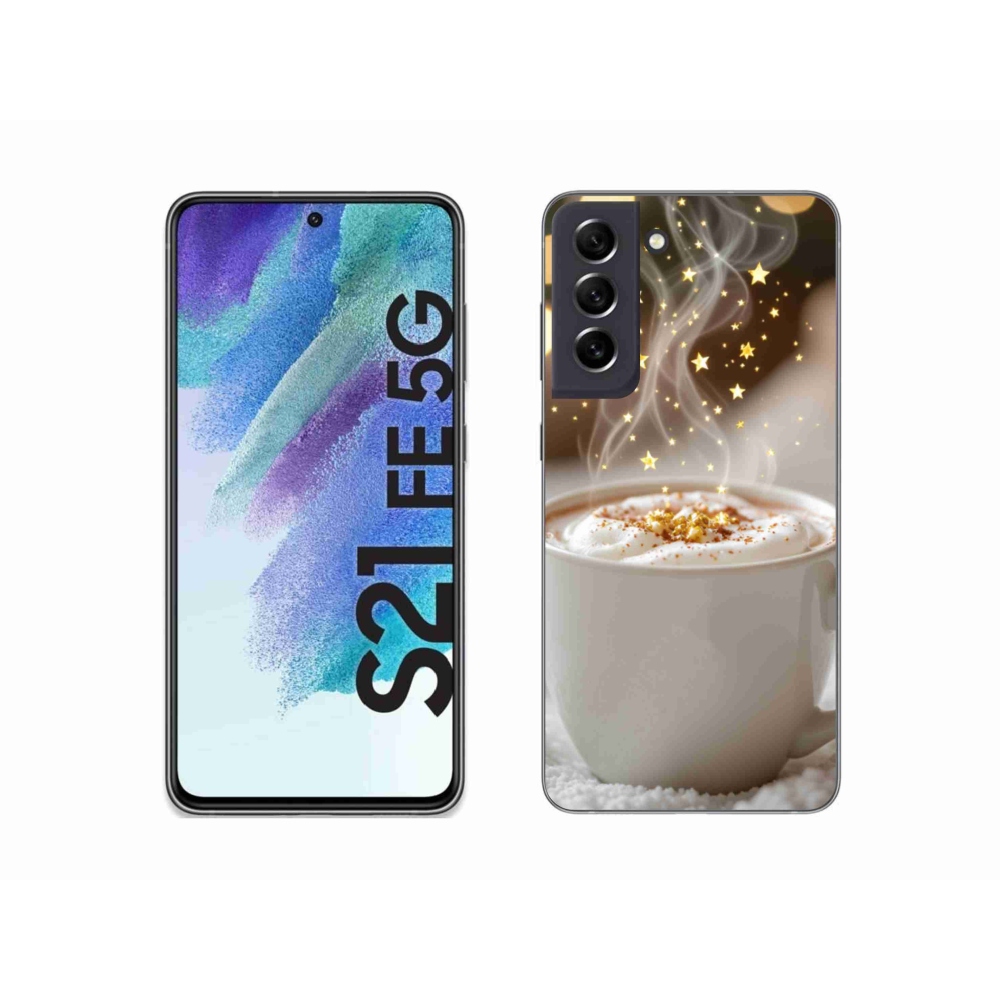 Gélový kryt mmCase na Samsung Galaxy S21 FE - vianočný horúci nápoj