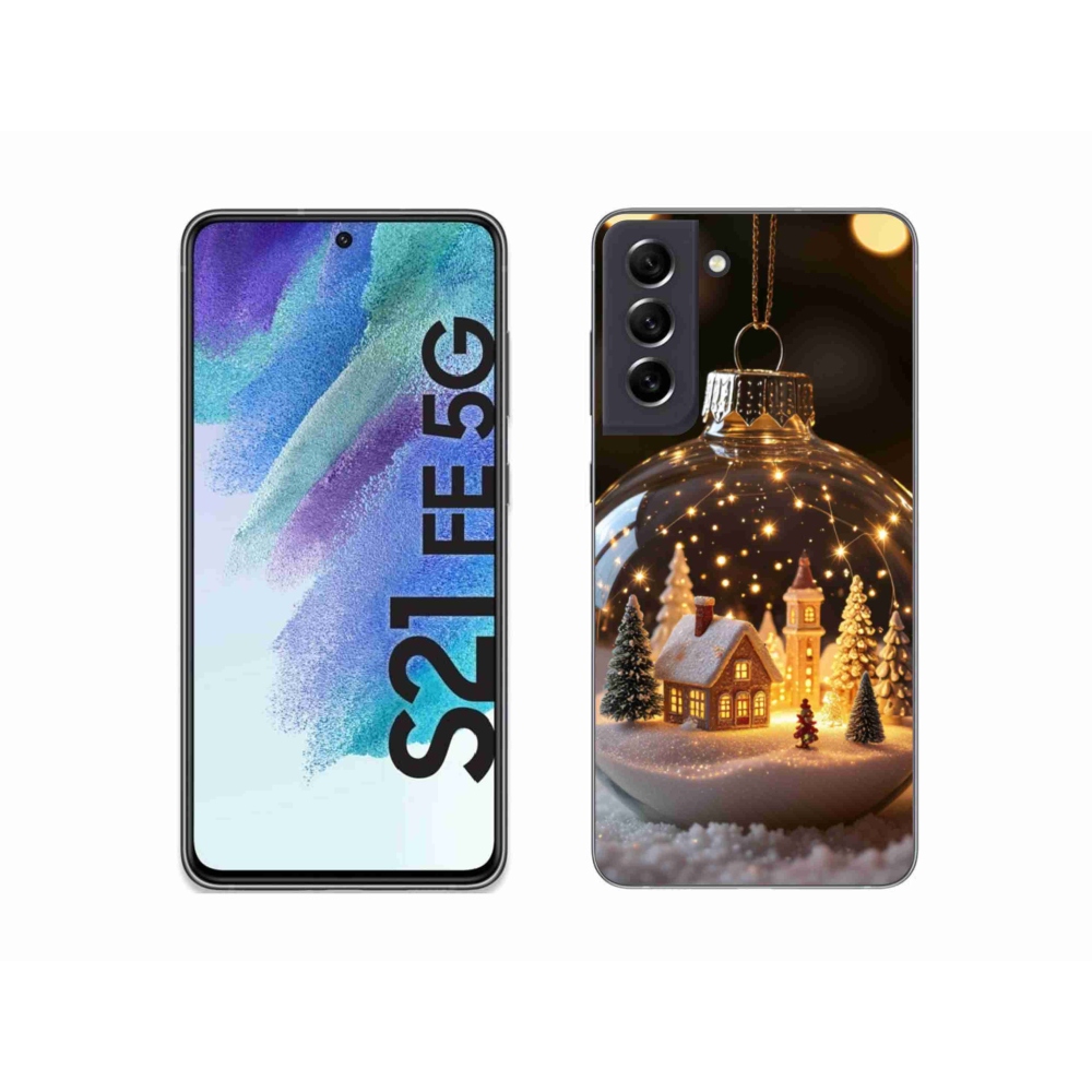 Gélový kryt mmCase na Samsung Galaxy S21 FE - vianočné gule 3