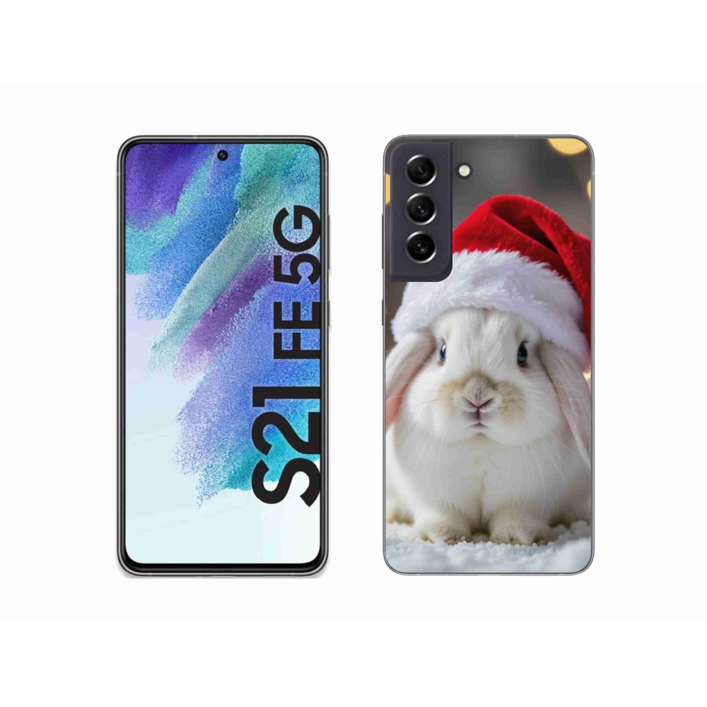 Gélový kryt mmCase na Samsung Galaxy S21 FE - vianočný králik