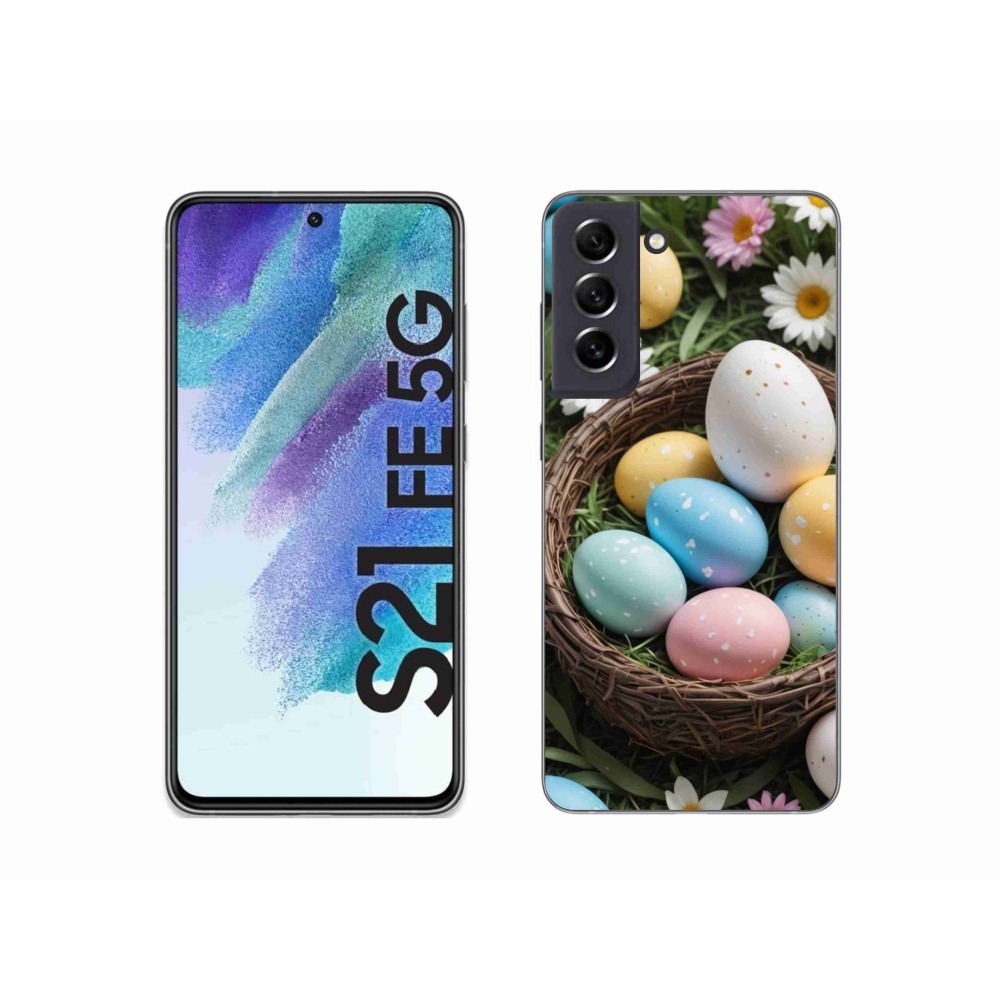 Gélový kryt mmCase na Samsung Galaxy S21 FE - veľkonočné vajíčka 2