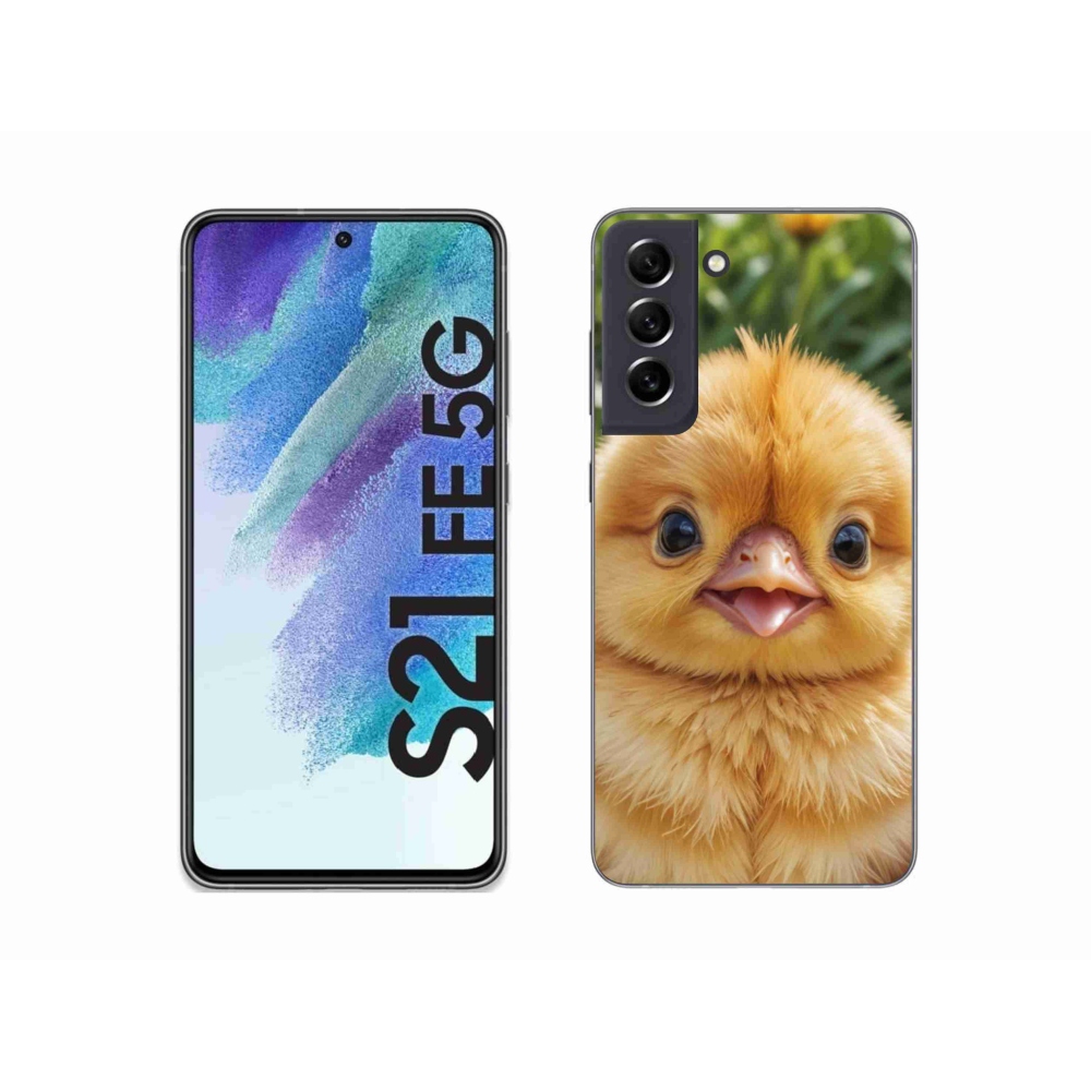 Gélový kryt mmCase na Samsung Galaxy S21 FE - veselé kuriatko