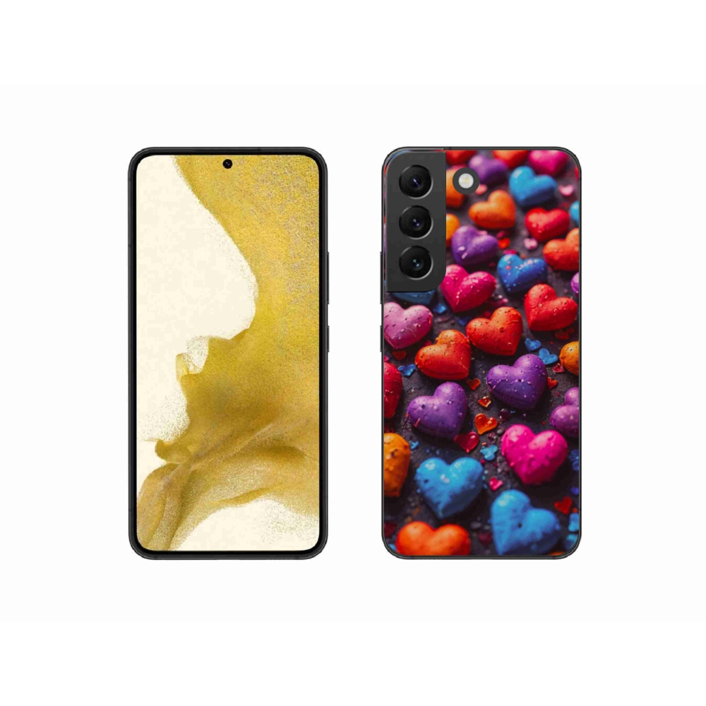 Gélový kryt mmCase na Samsung Galaxy S22 5G - farebné srdcia
