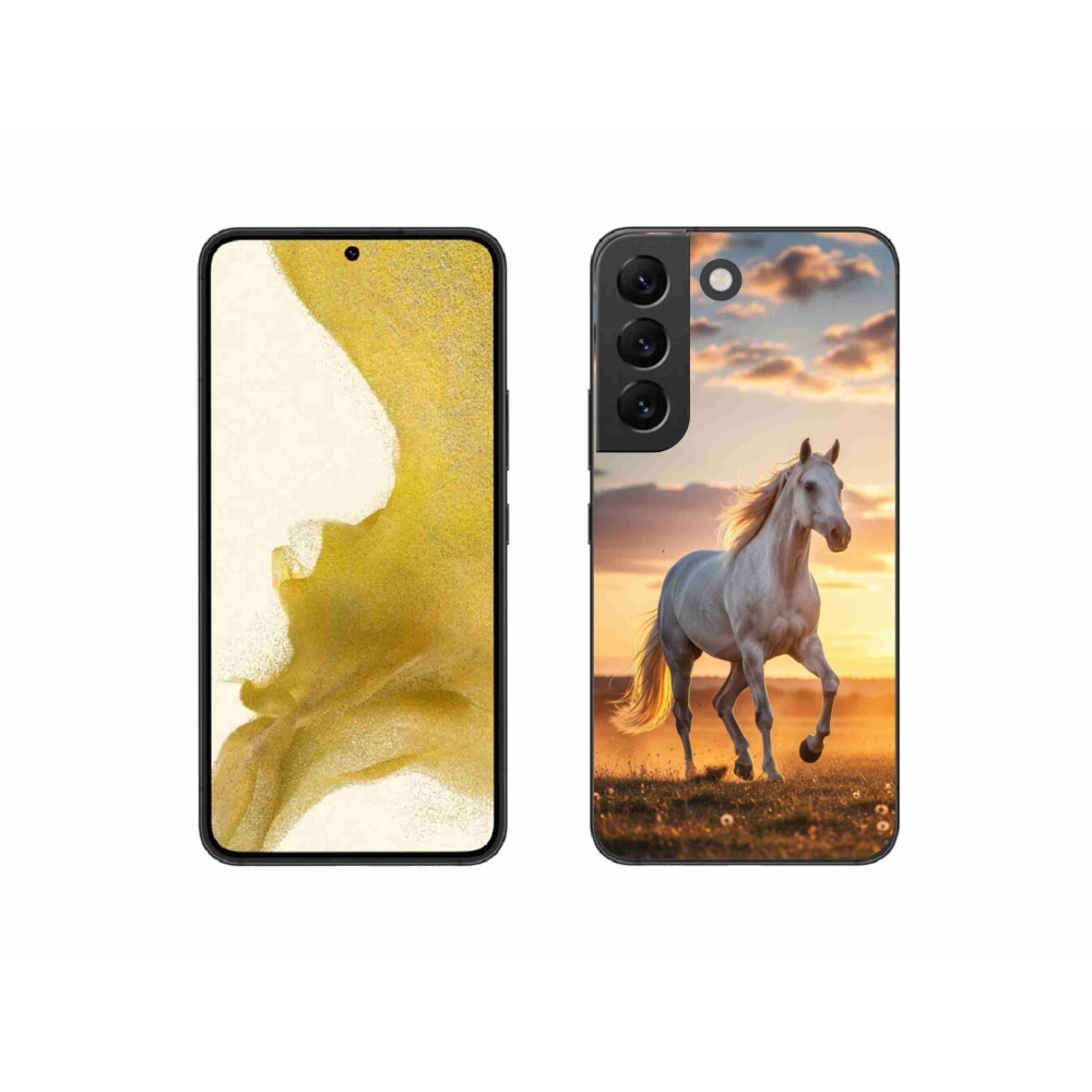 Gélový kryt mmCase na Samsung Galaxy S22 5G - bežiaci biely kôň 2