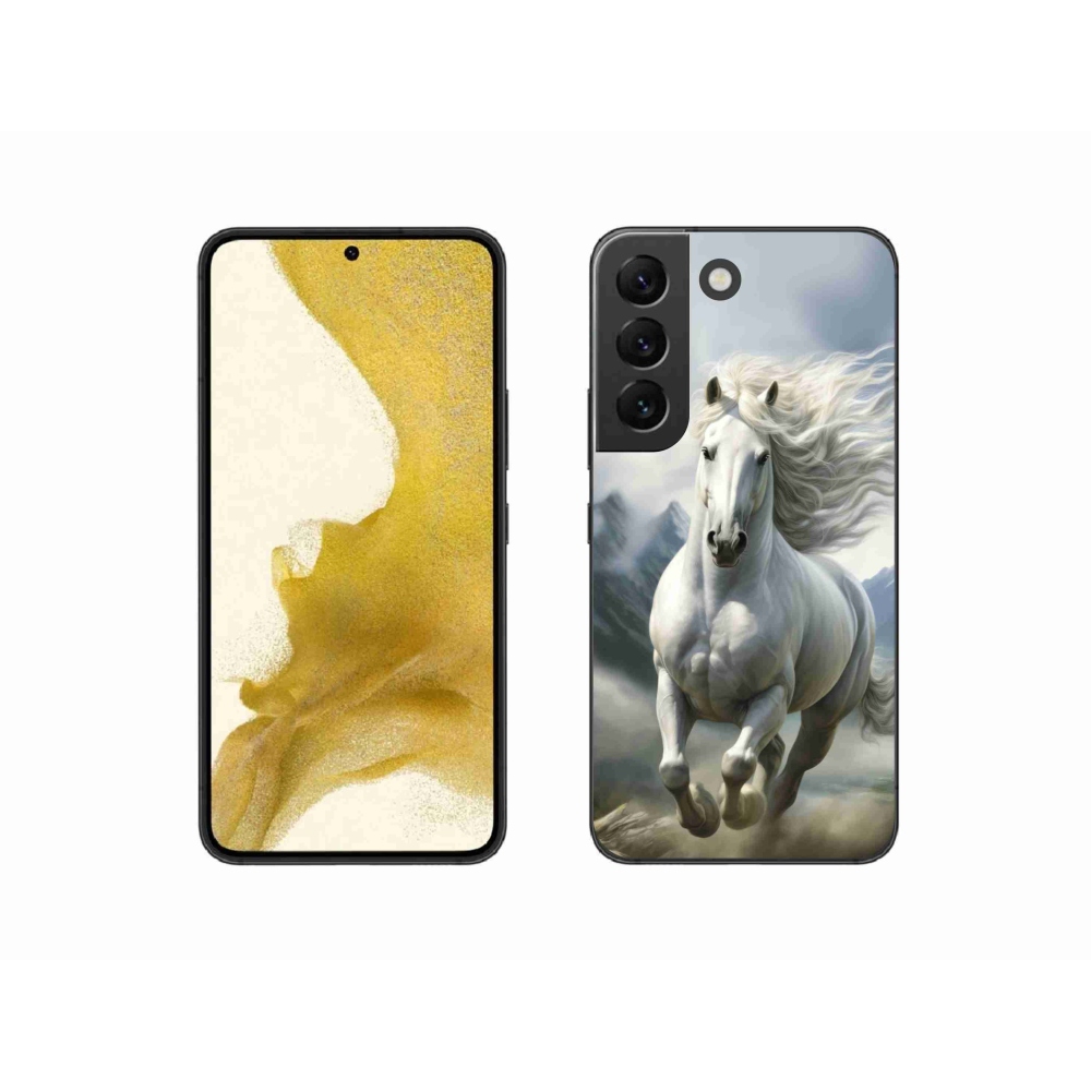 Gélový kryt mmCase na Samsung Galaxy S22 5G - bežiaci biely kôň 3