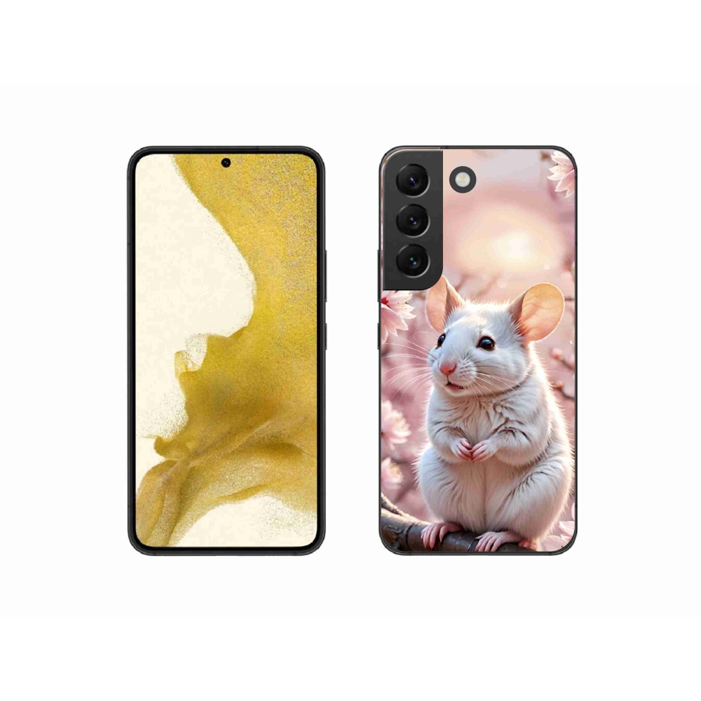 Gélový kryt mmCase na Samsung Galaxy S22 5G - biela myš na vetve