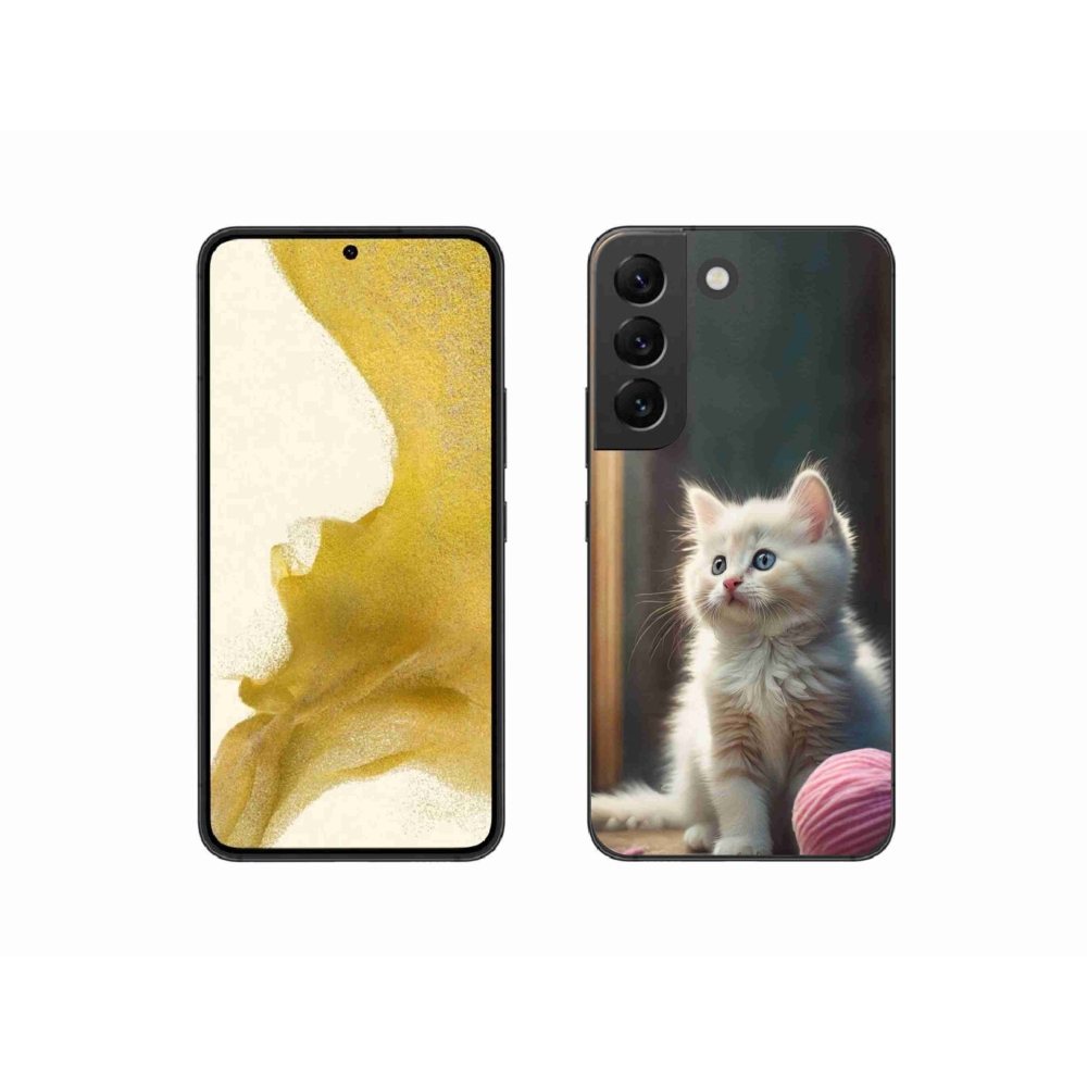 Gélový kryt mmCase na Samsung Galaxy S22 5G - biele mačiatko 2