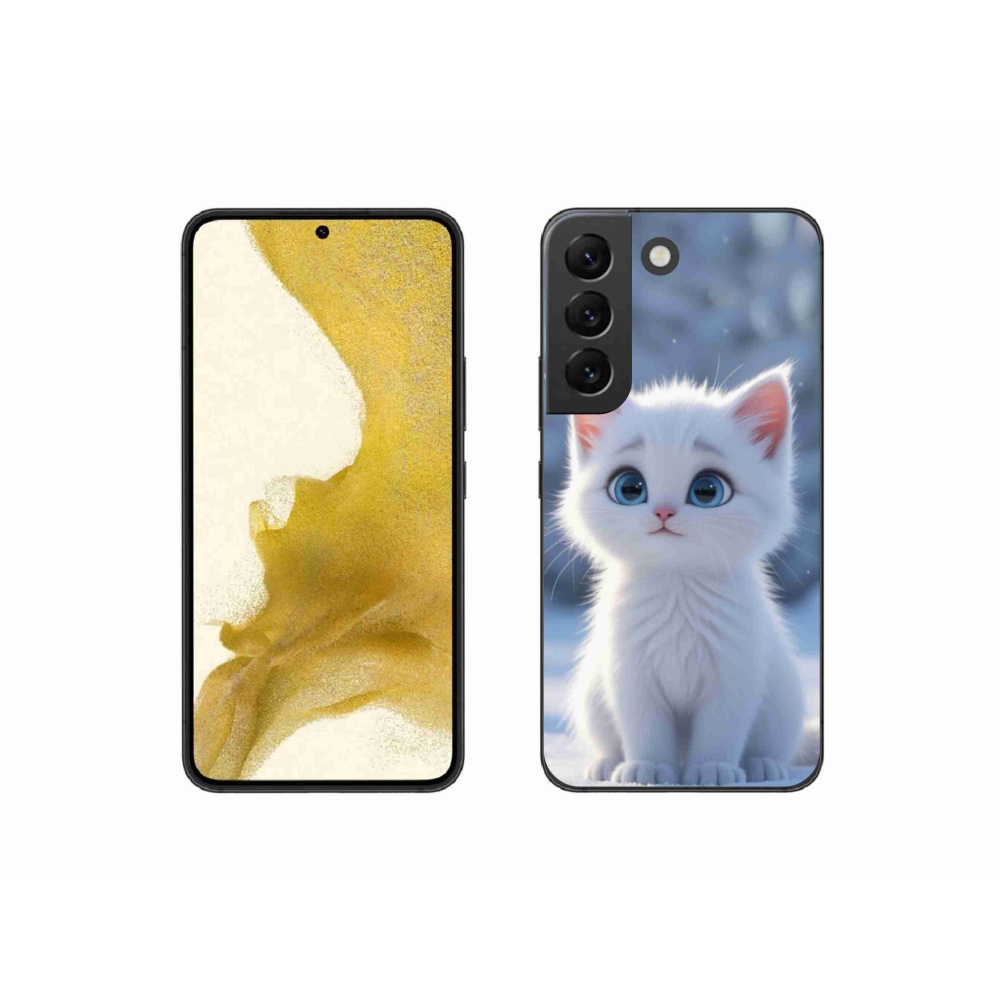 Gélový kryt mmCase na Samsung Galaxy S22 5G - biele mačiatko 3