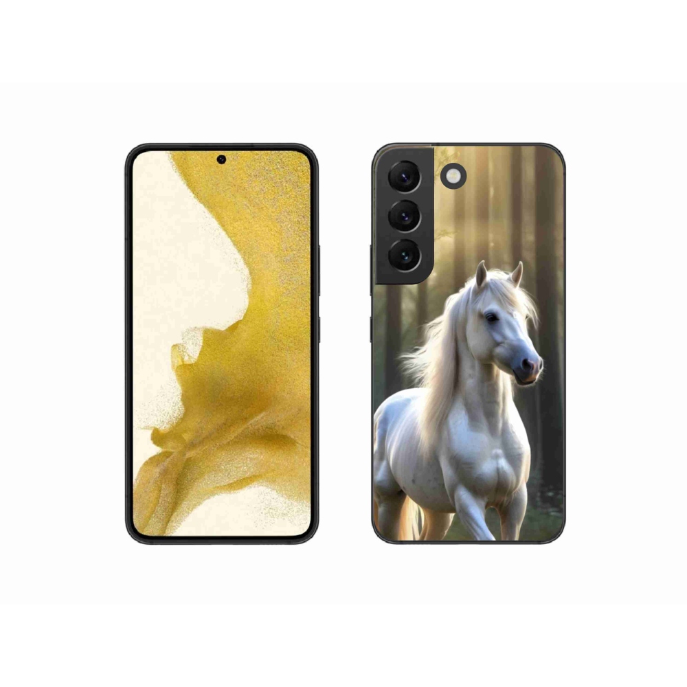 Gélový kryt mmCase na Samsung Galaxy S22 5G - biely kôň 3