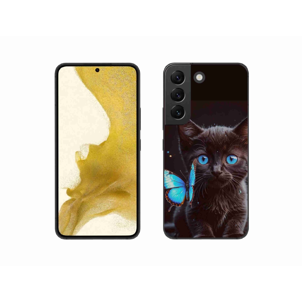 Gélový kryt mmCase na Samsung Galaxy S22 5G - čierne mačiatko 3