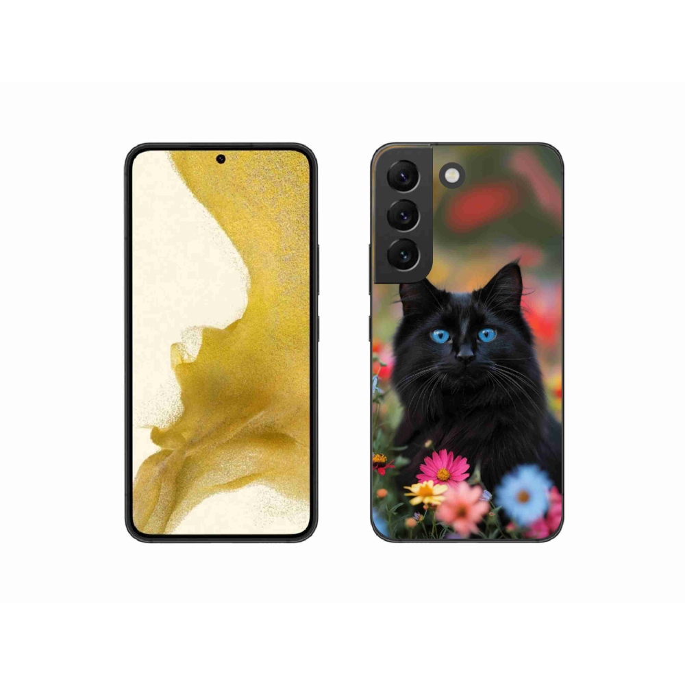 Gélový kryt mmCase na Samsung Galaxy S22 5G - čierne mačiatko 4