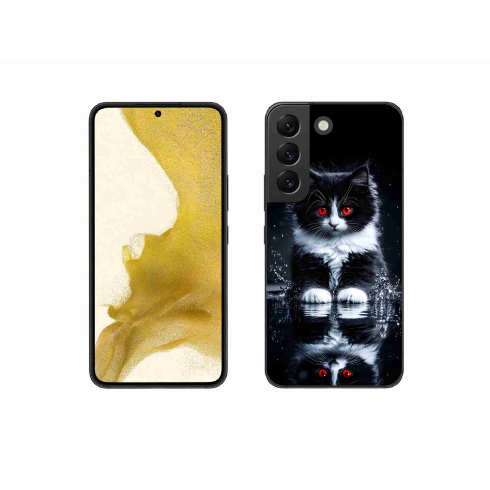 Gélový kryt mmCase na Samsung Galaxy S22 5G - čiernobiele mačiatko