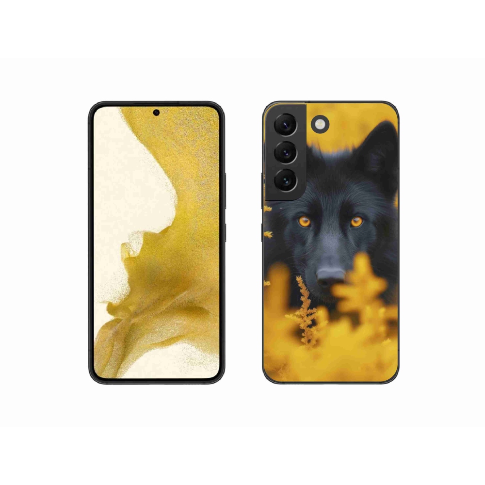 Gélový kryt mmCase na Samsung Galaxy S22 5G - čierny vlk 2