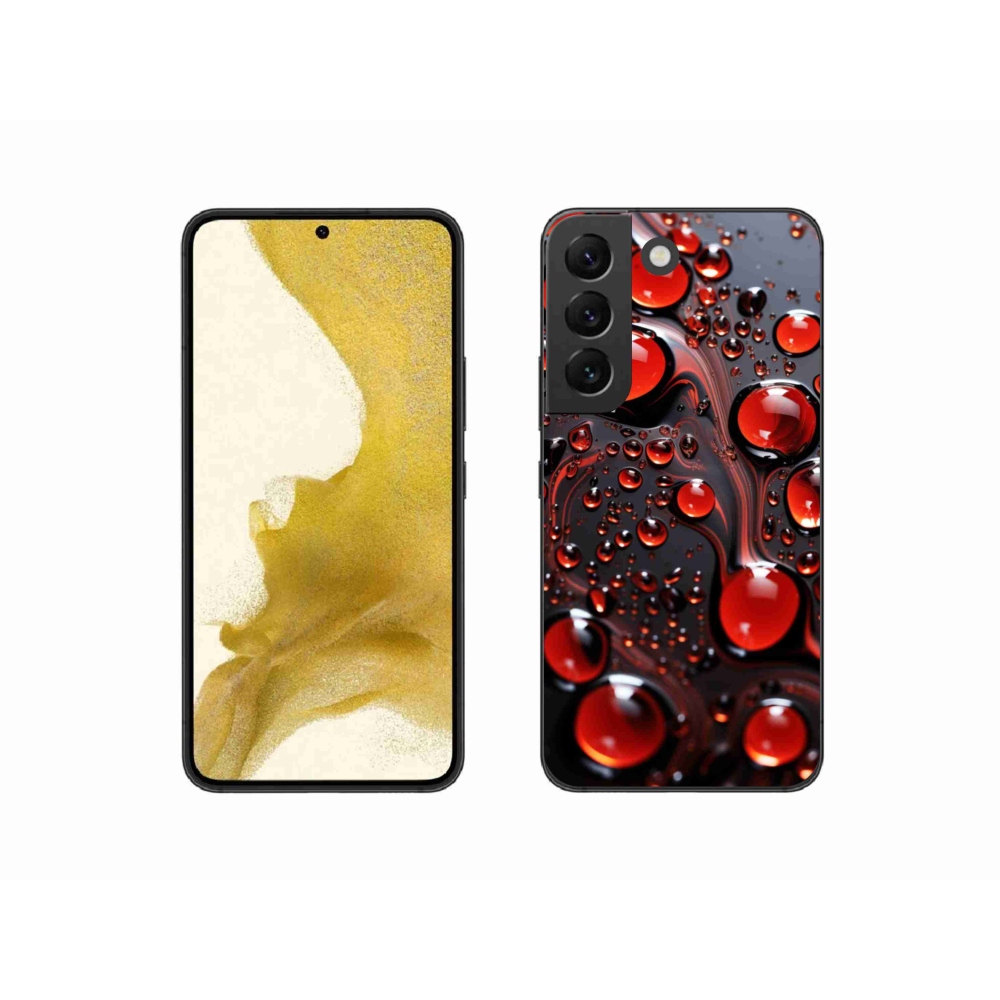 Gélový kryt mmCase na Samsung Galaxy S22 5G - červené kvapky 2