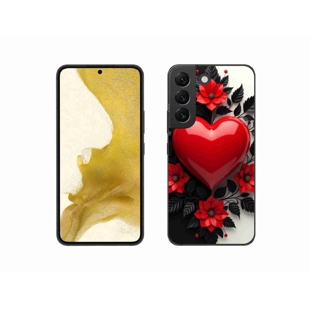 Gélový kryt mmCase na Samsung Galaxy S22 5G - červené srdce