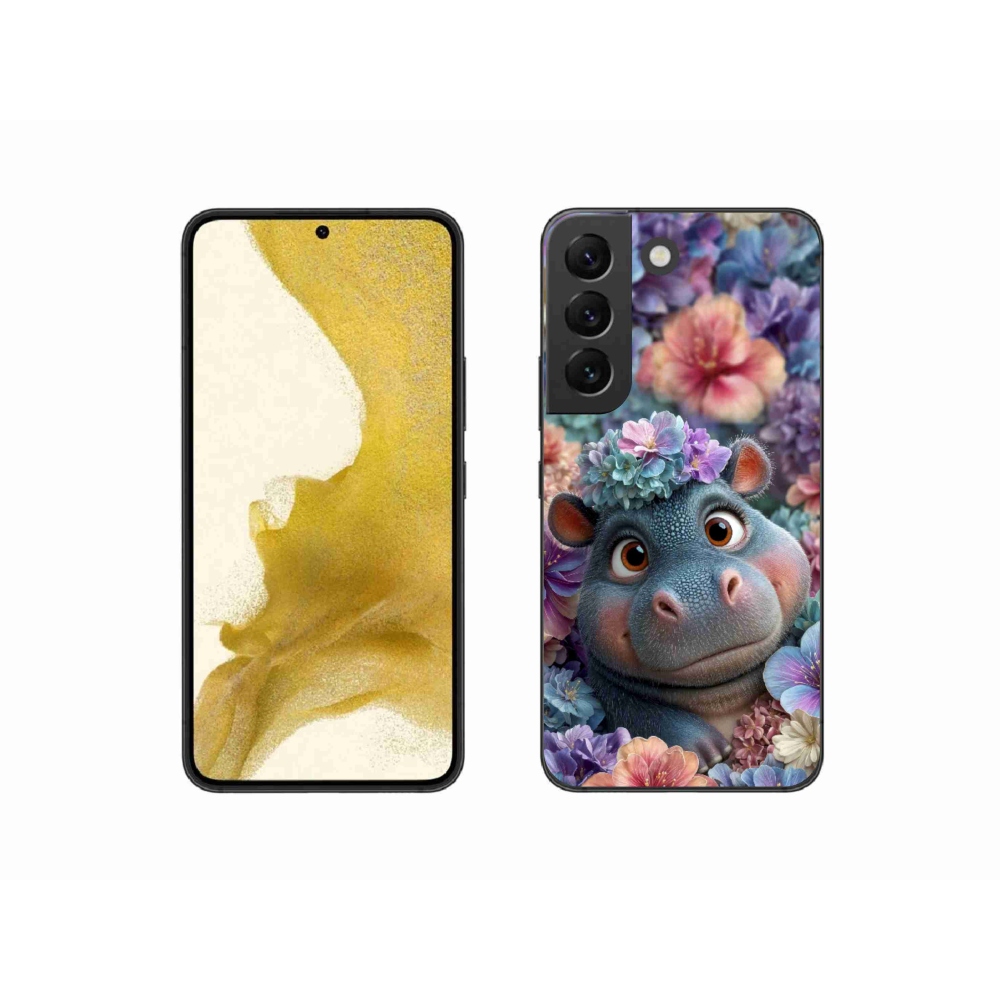 Gélový kryt mmCase na Samsung Galaxy S22 5G - hrošík v kvetoch
