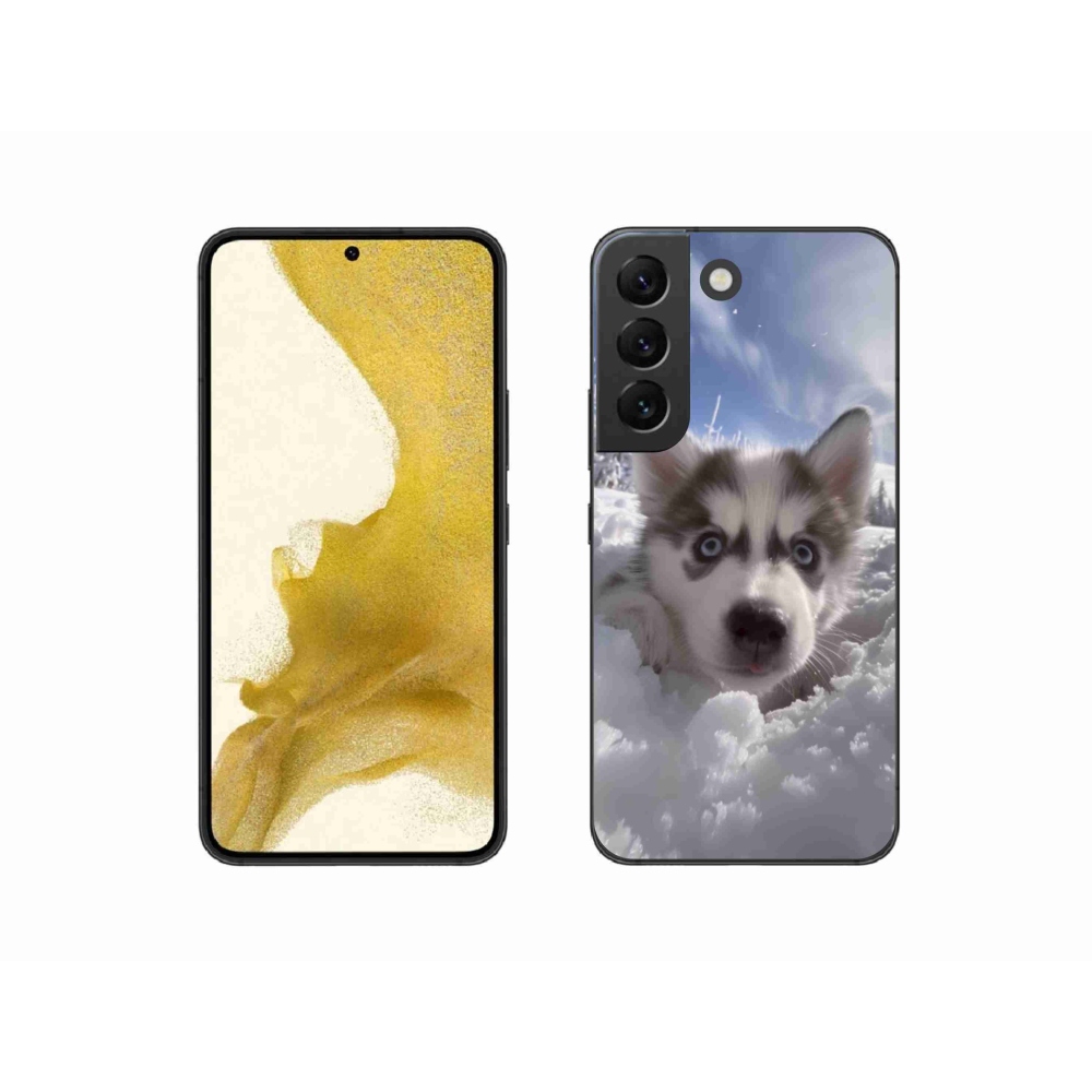 Gélový kryt mmCase na Samsung Galaxy S22 5G - husky v snehu