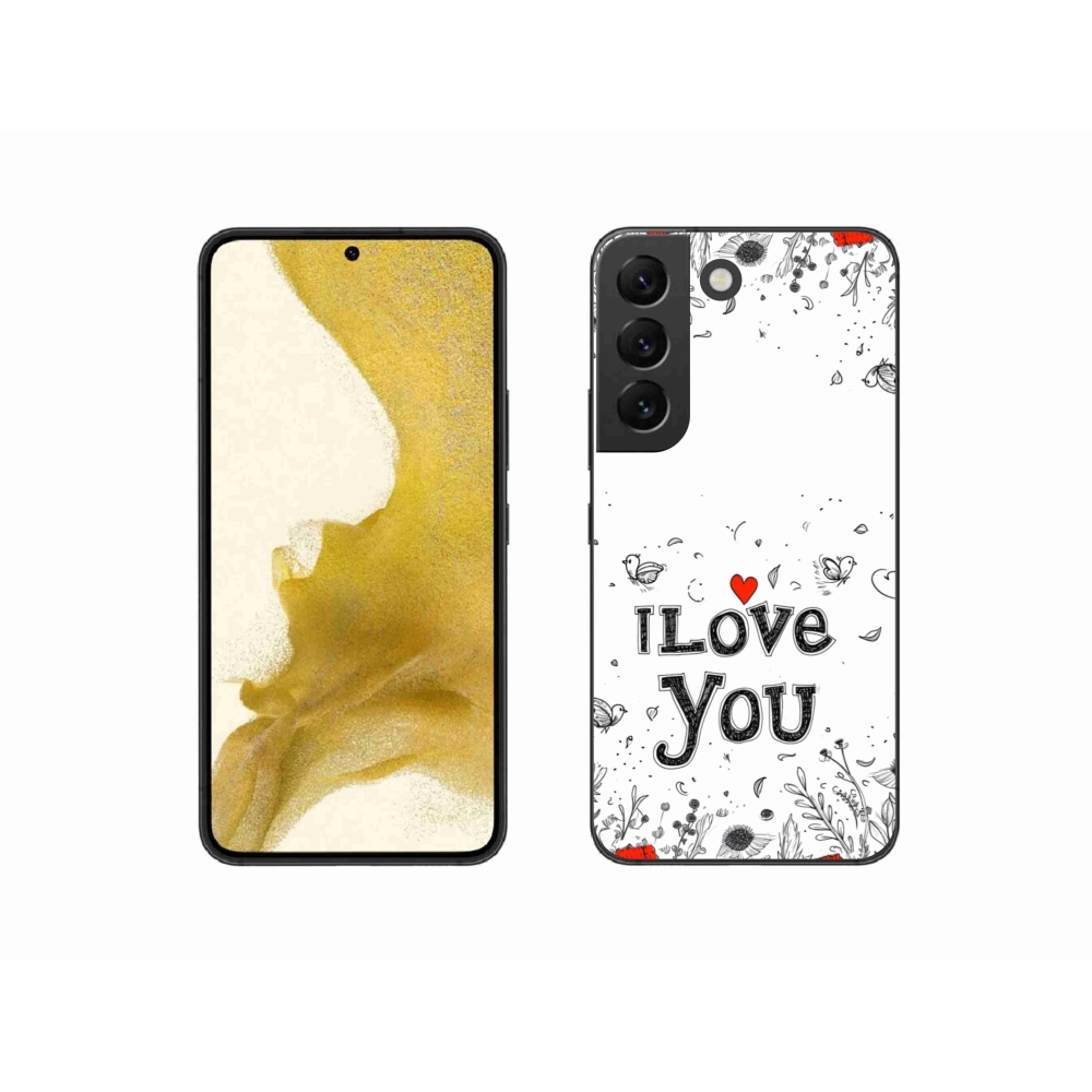 Gélový kryt mmCase na Samsung Galaxy S22 5G - I love you biele pozadie