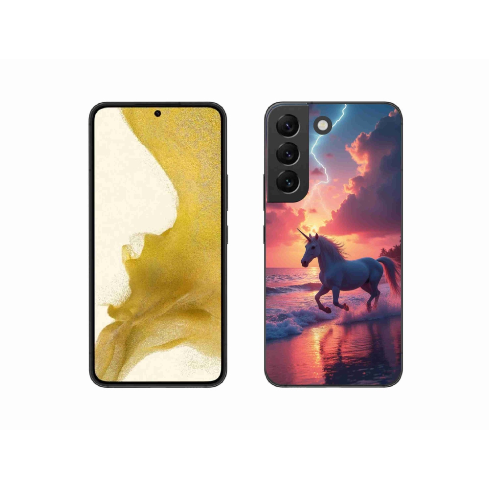 Gélový kryt mmCase na Samsung Galaxy S22 5G - jednorožec na pláži
