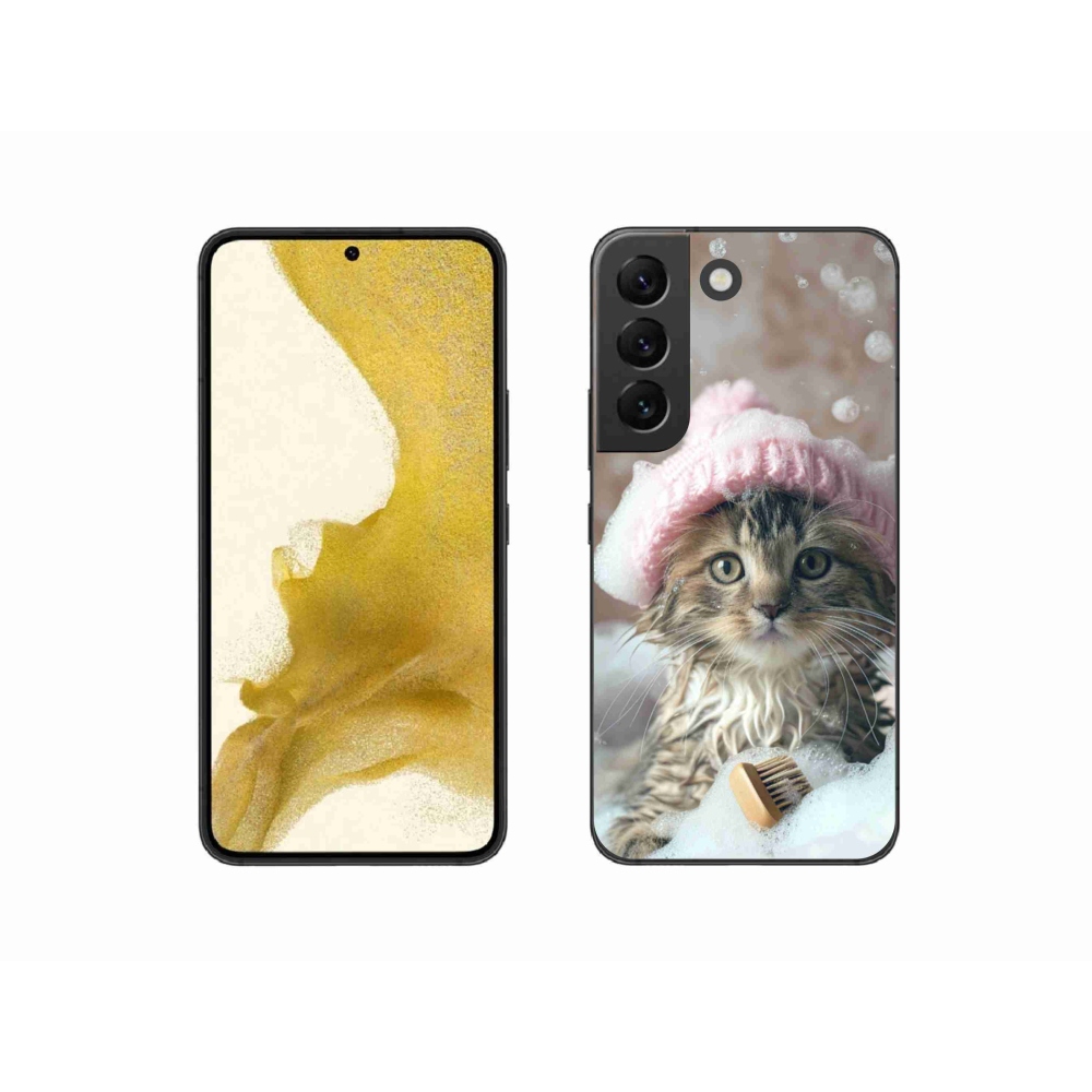 Gélový kryt mmCase na Samsung Galaxy S22 5G - mačiatko a kúpeľ