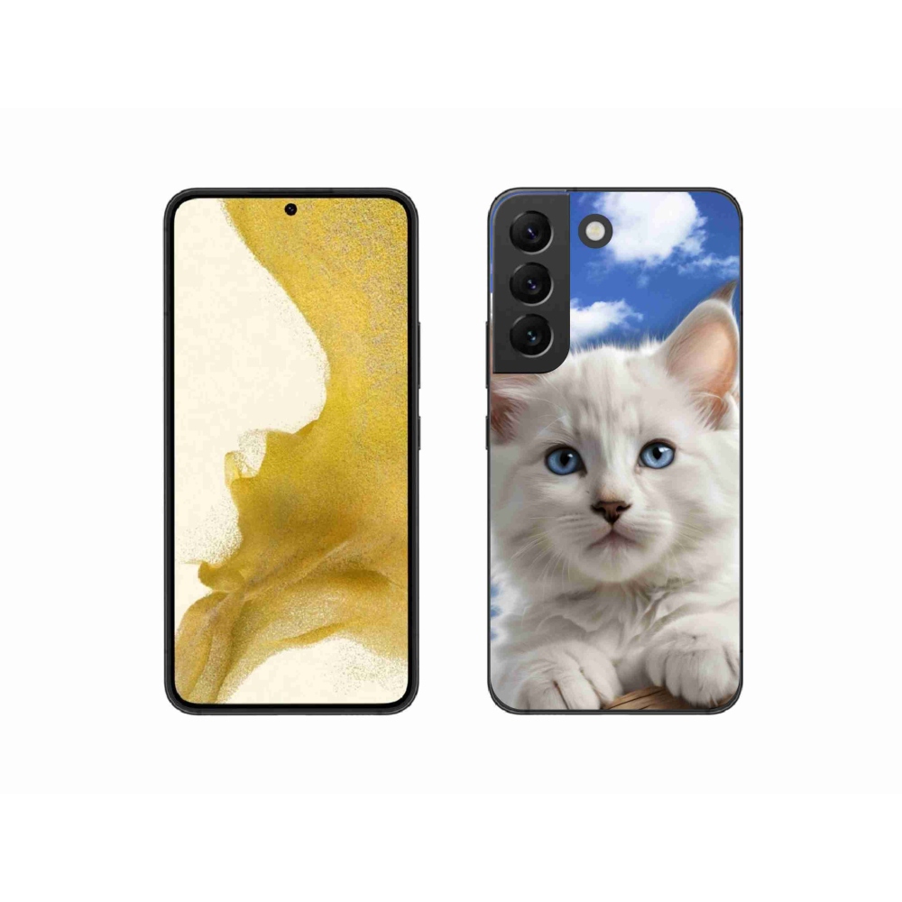 Gélový kryt mmCase na Samsung Galaxy S22 5G - mačiatko a oblaky