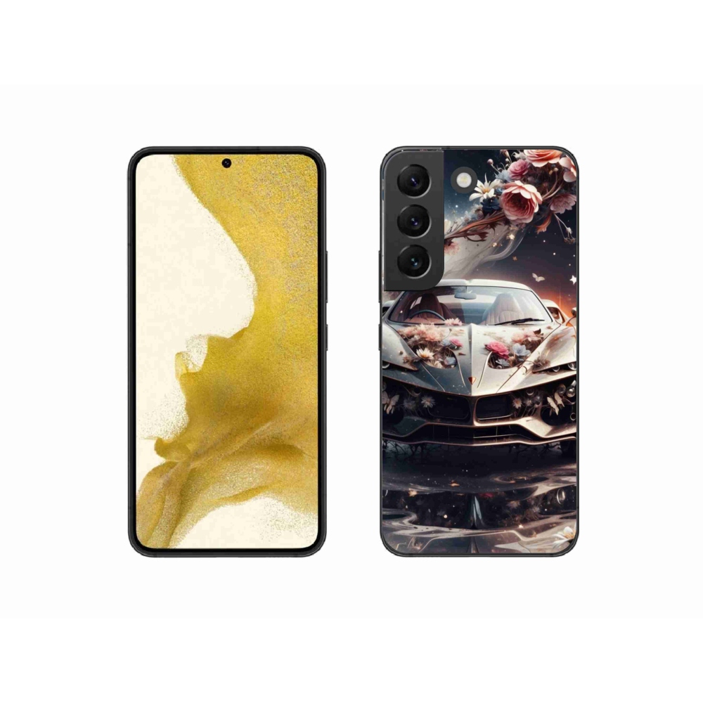 Gélový kryt mmCase na Samsung Galaxy S22 5G - kvetinový športový automobil