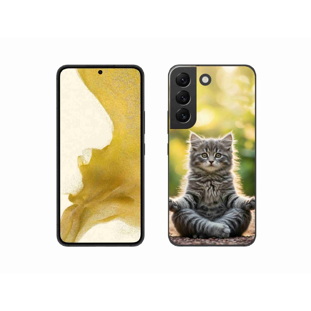Gélový kryt mmCase na Samsung Galaxy S22 5G - meditujúce mačiatko