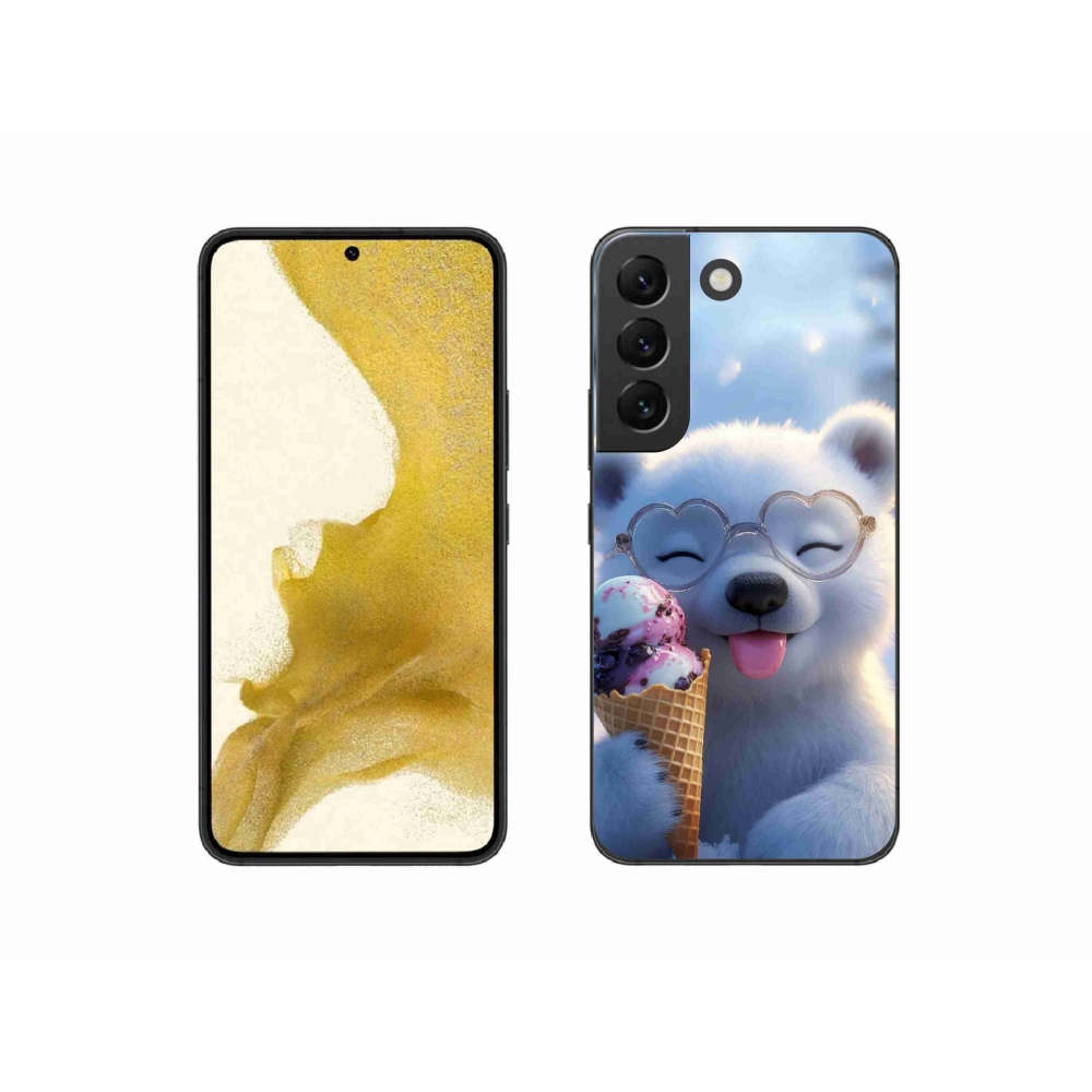 Gélový kryt mmCase na Samsung Galaxy S22 5G - medvedík so zmrzlinou