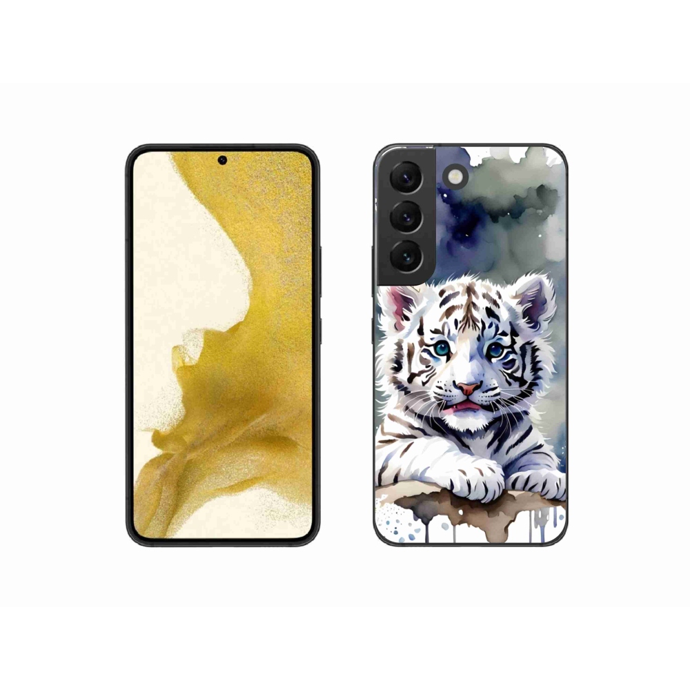 Gélový kryt mmCase na Samsung Galaxy S22 5G - mláďa bieleho tigra