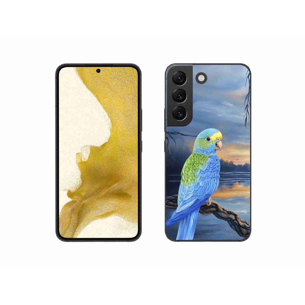 Gélový kryt mmCase na Samsung Galaxy S22 5G - modrý papagáj