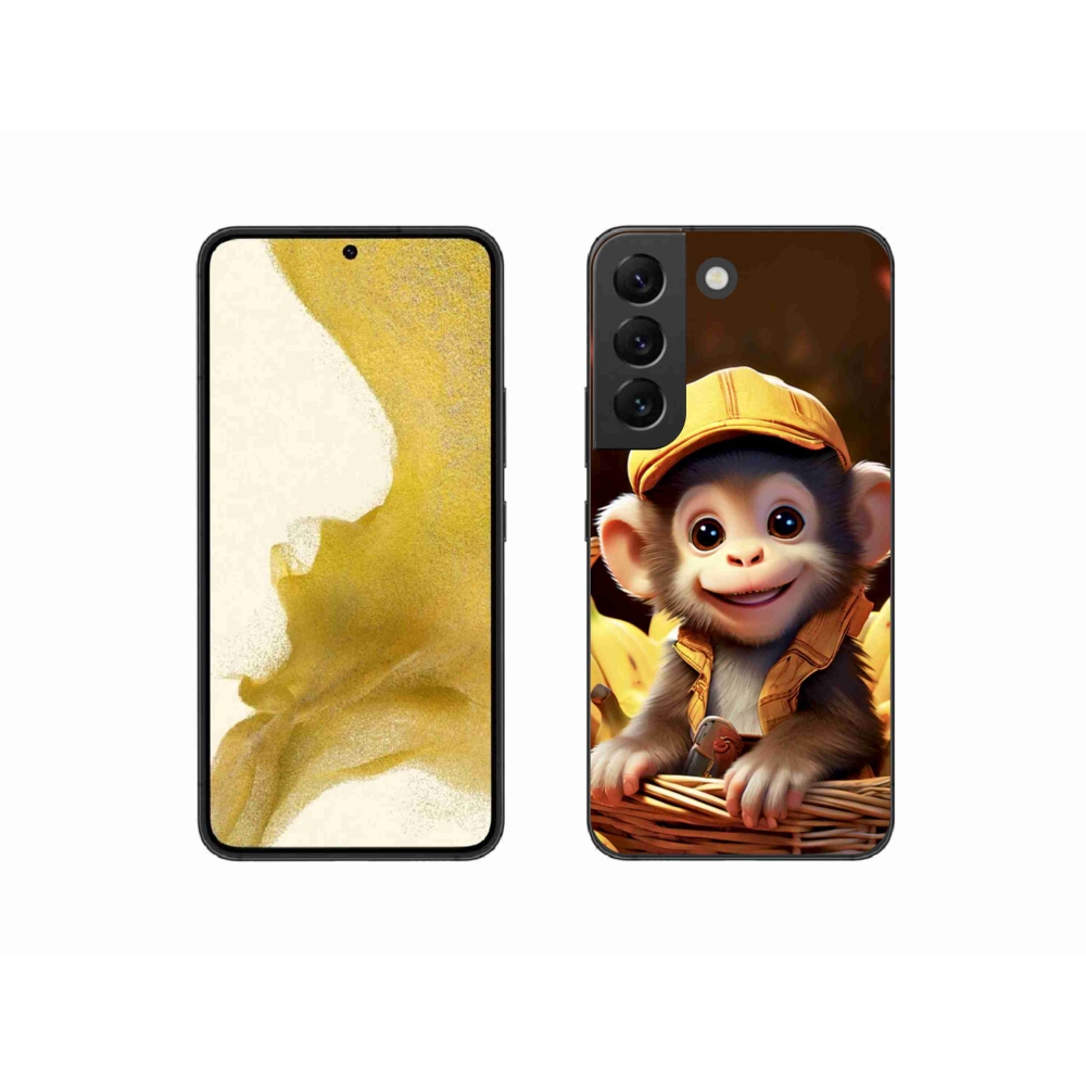 Gélový kryt mmCase na Samsung Galaxy S22 5G - opice v košíku