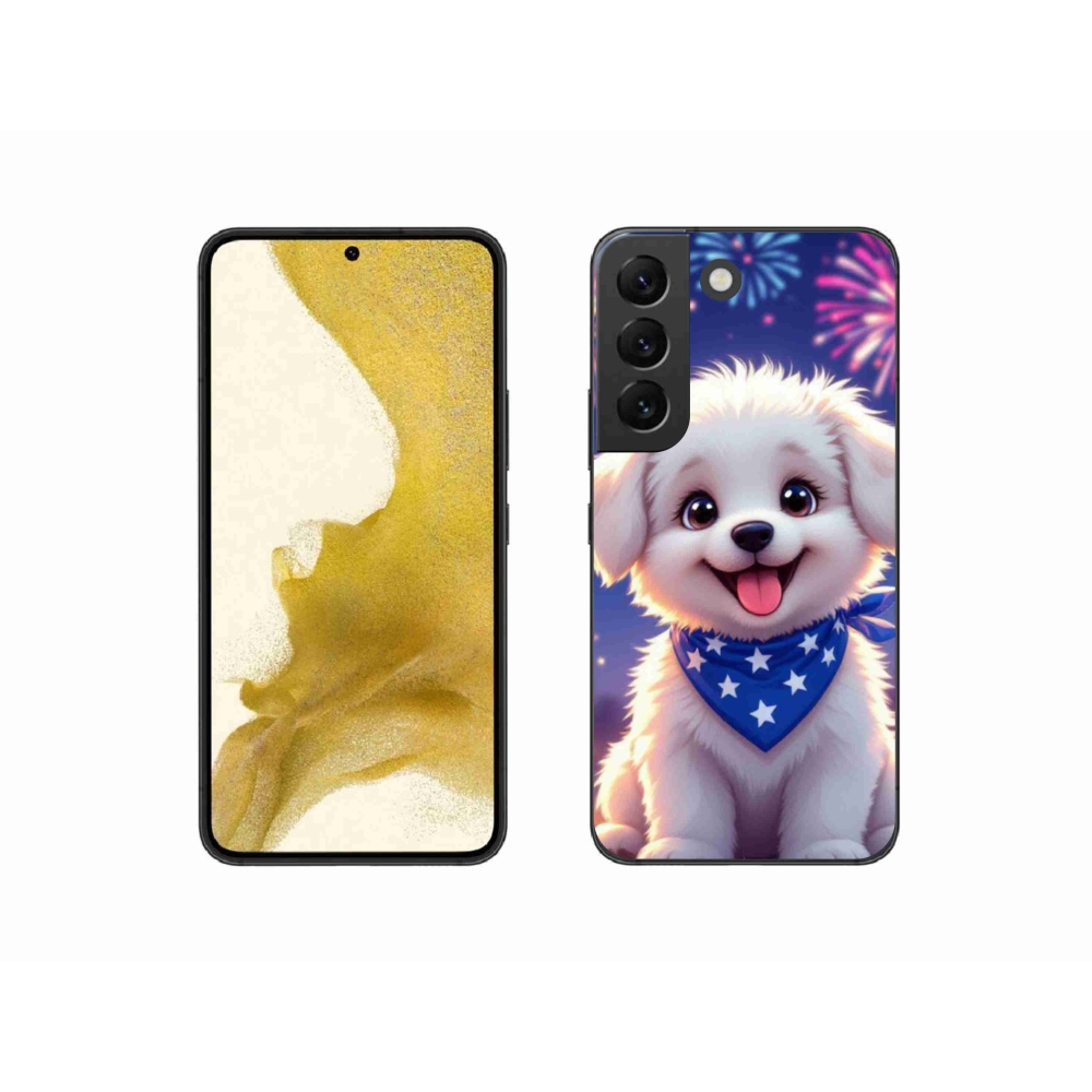 Gélový kryt mmCase na Samsung Galaxy S22 5G - slávnostné šteňa