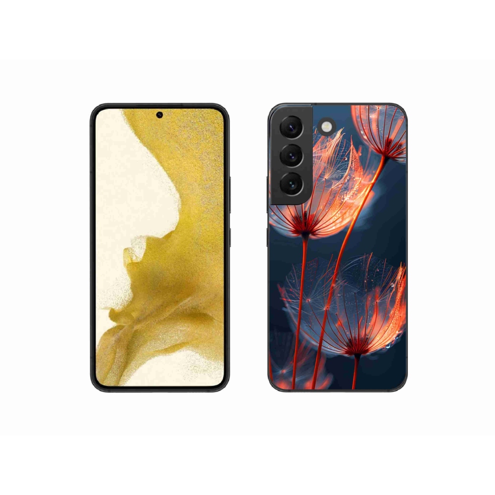 Gélový kryt mmCase na Samsung Galaxy S22 5G - svetielkujúce páperie