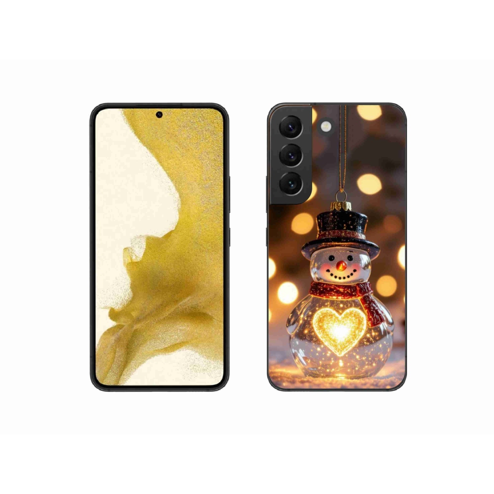 Gélový kryt mmCase na Samsung Galaxy S22 5G - svietiaci vianočný snehuliak