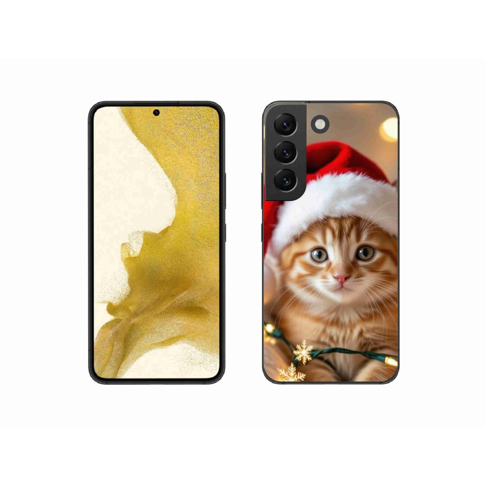 Gélový kryt mmCase na Samsung Galaxy S22 5G - vianočné mačiatko