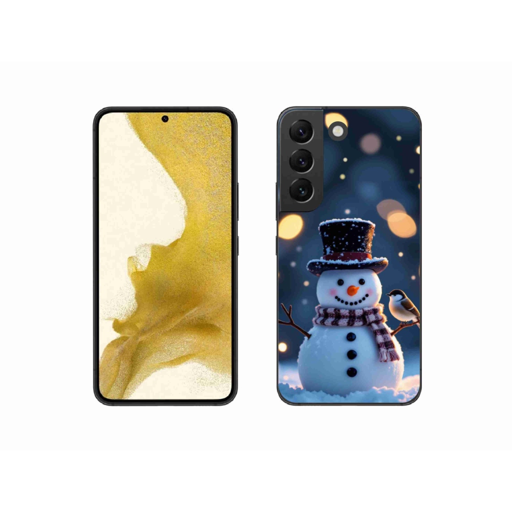 Gélový kryt mmCase na Samsung Galaxy S22 5G - vianočný snehuliak