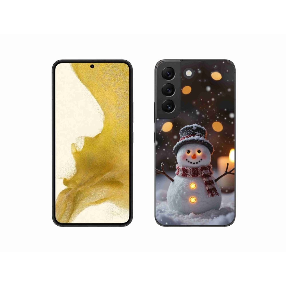 Gélový kryt mmCase na Samsung Galaxy S22 5G - veselý snehuliak