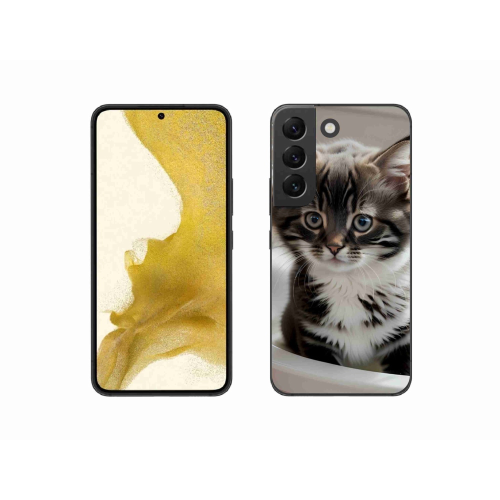 Gélový kryt mmCase na Samsung Galaxy S22 5G - zvedavé mačiatko