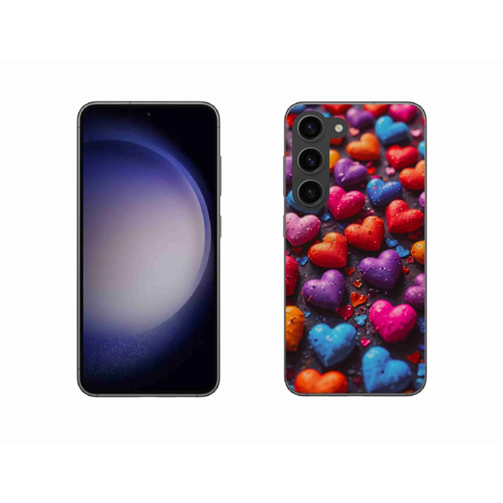 Gélový kryt mmCase na Samsung Galaxy S23 5G - farebné srdcia