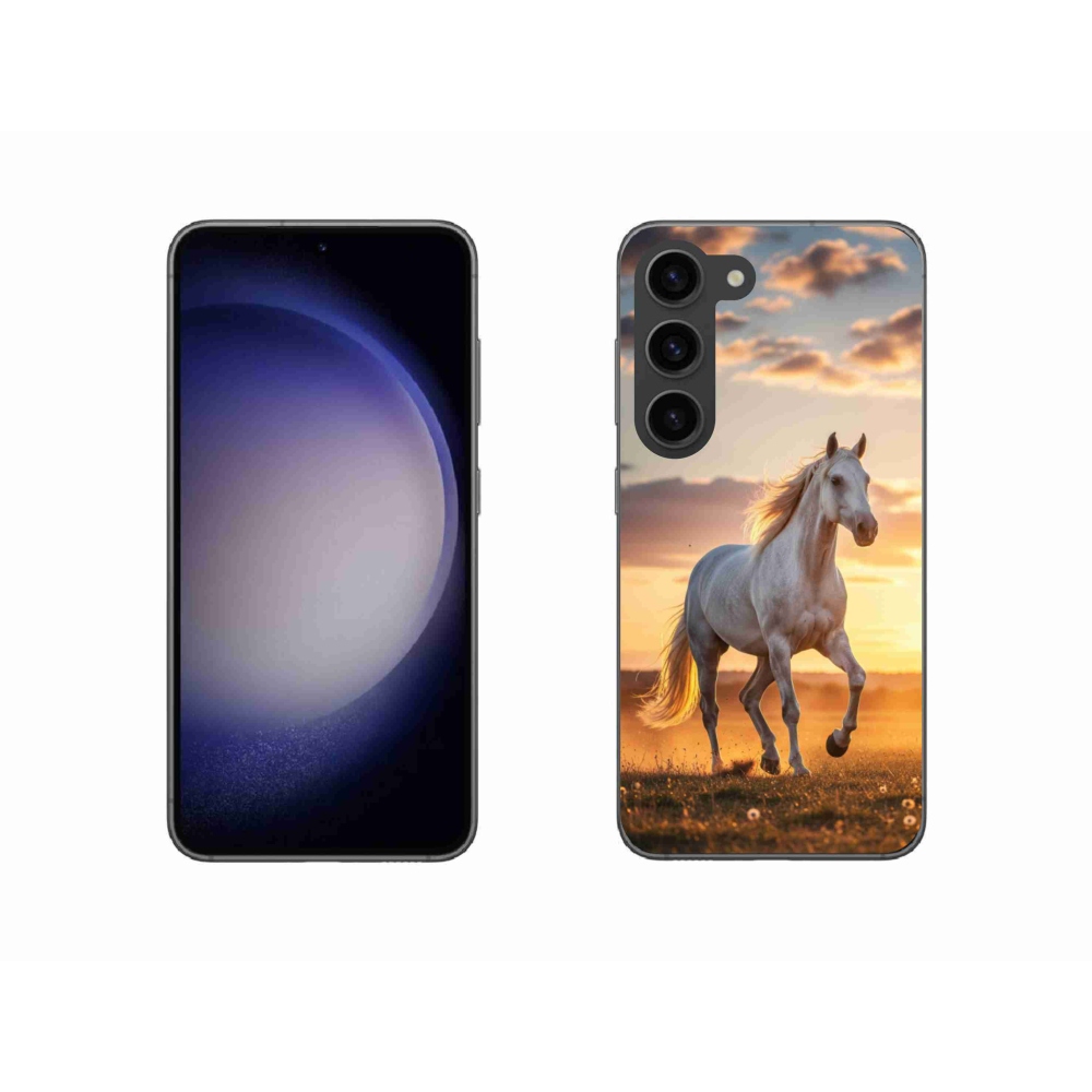 Gélový kryt mmCase na Samsung Galaxy S23 5G - bežiaci biely kôň 2