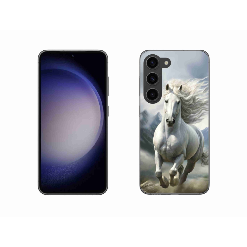 Gélový kryt mmCase na Samsung Galaxy S23 5G - bežiaci biely kôň 3
