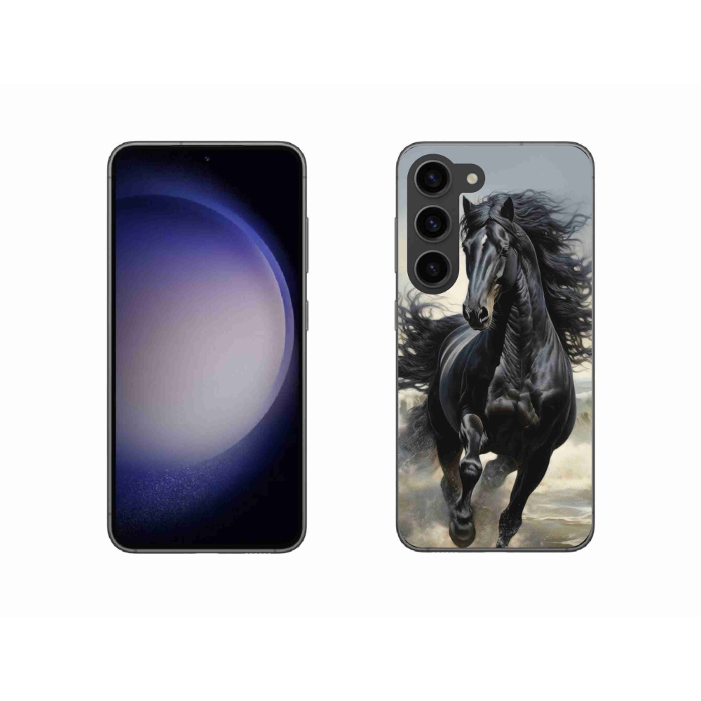 Gélový kryt mmCase na Samsung Galaxy S23 5G - bežiaci čierny kôň