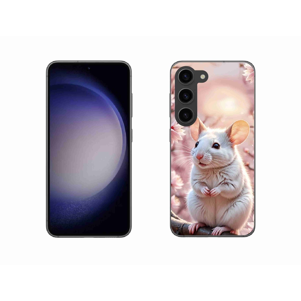 Gélový kryt mmCase na Samsung Galaxy S23 5G - biela myš na vetve