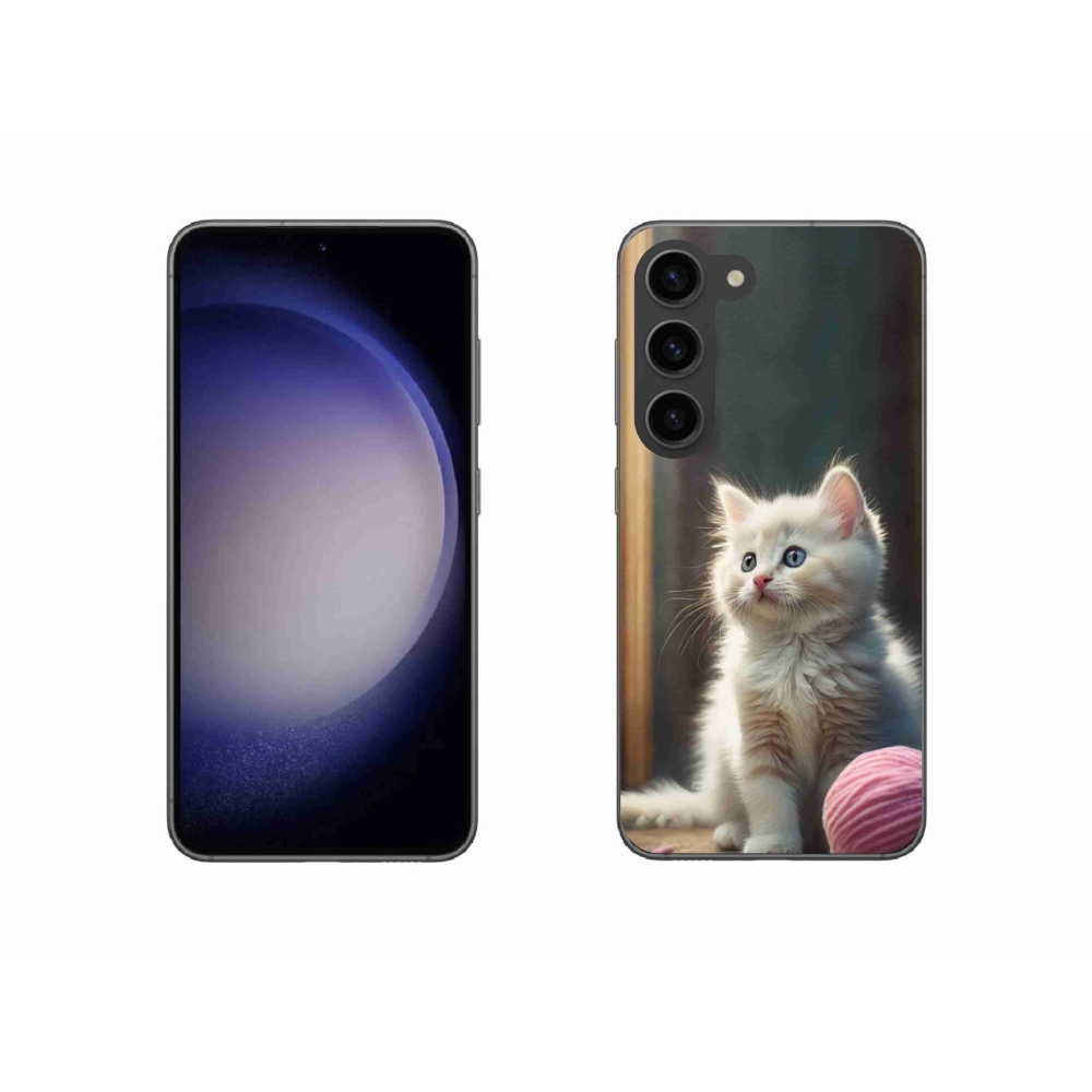 Gélový kryt mmCase na Samsung Galaxy S23 5G - biele mačiatko 2