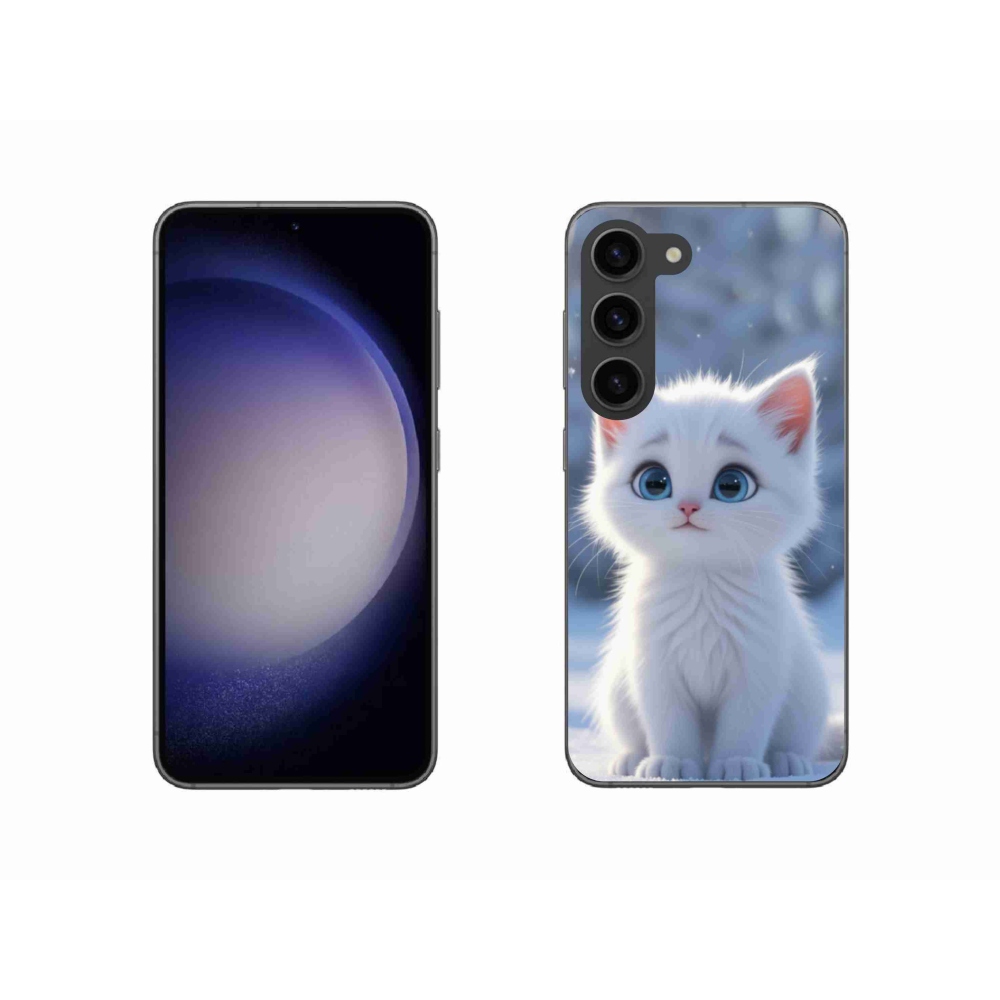 Gélový kryt mmCase na Samsung Galaxy S23 5G - biele mačiatko 3