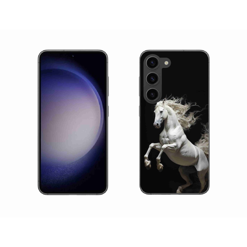 Gélový kryt mmCase na Samsung Galaxy S23 5G - biely kôň 4