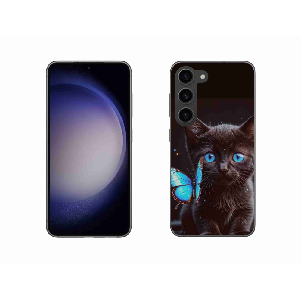 Gélový kryt mmCase na Samsung Galaxy S23 5G - čierne mačiatko 3